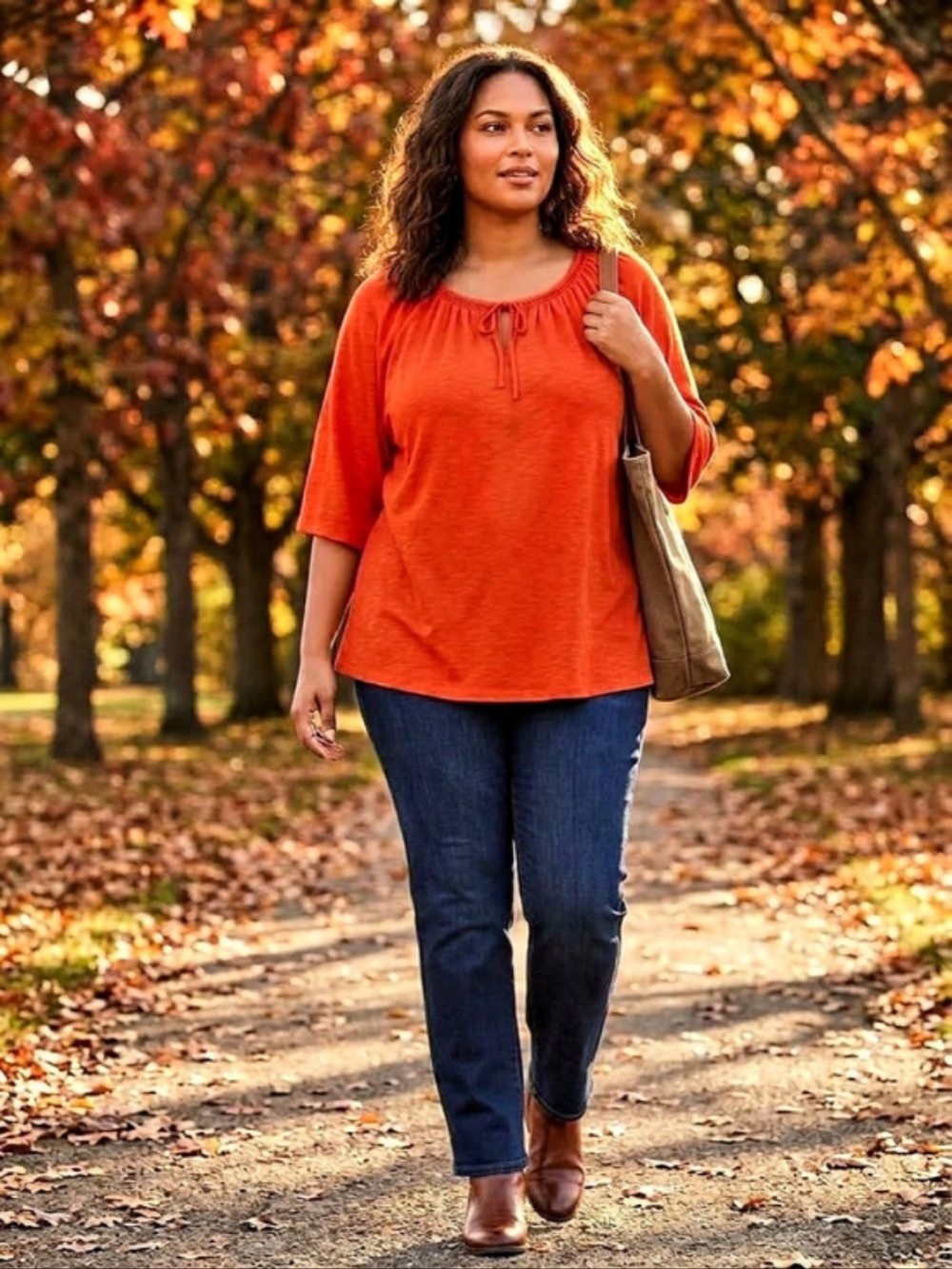 Chico's Orange Tunic Size 4 Like New